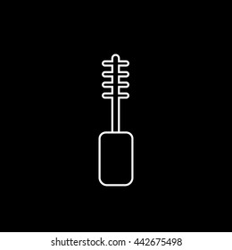 Make Up Brush Line Icon On Black Background