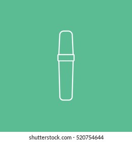 Make Up Brush Line Icon On Green Background