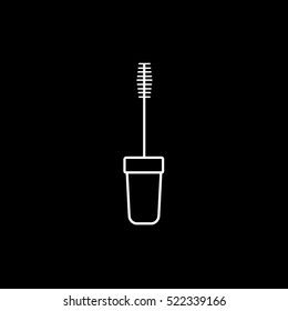 Make Up Brush Line Icon On Black Background