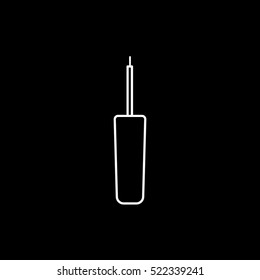 Make Up Brush Line Icon On Black Background