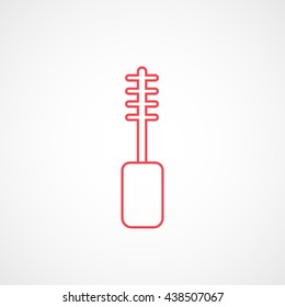 Make Up Brush Red Line Icon On White Background
