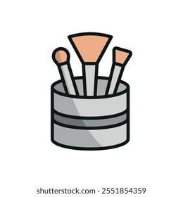 Make up brush set make up beauty icon vector basic design simple and modern concept graphic