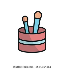 Make up brush set make up beauty icon vector basic design simple and modern concept graphic