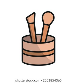 Make up brush set make up beauty icon vector basic design simple and modern concept graphic