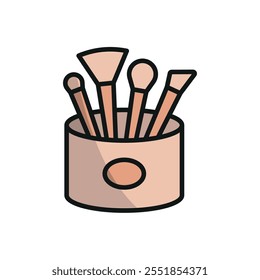 Make up brush set make up beauty icon vector basic design simple and modern concept graphic