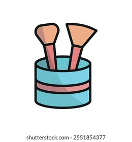 Make up brush set make up beauty icon vector basic design simple and modern concept graphic