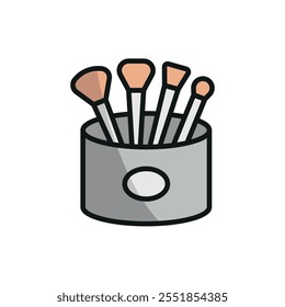 Make up brush set make up beauty icon vector basic design simple and modern concept graphic