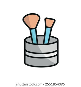 Make up brush set make up beauty icon vector basic design simple and modern concept graphic