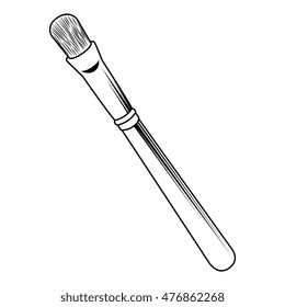 make up brush tool isolated