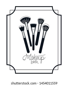 make up brushes accessories in frame