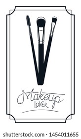 make up brushes accessories in frame