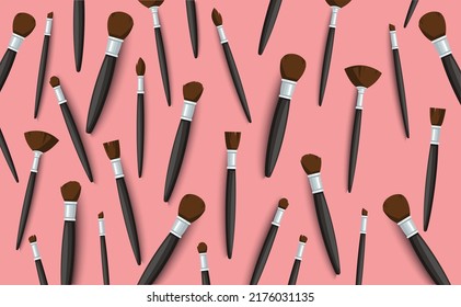 Make Up Brushes background. Vector illustration