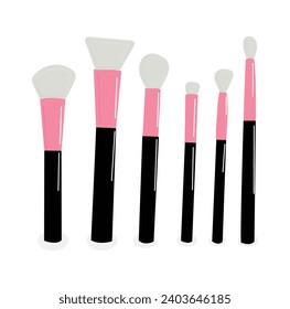 Make up Brushes Set Vector Illustration