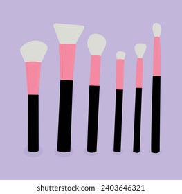 Make up Brushes Set Vector Illustration