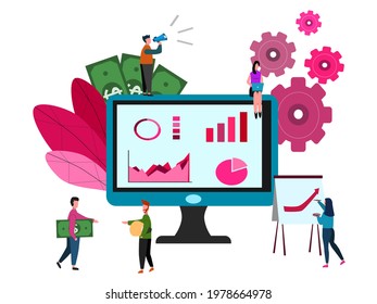 make a business plan, Finding a market and trading,vector illustration.