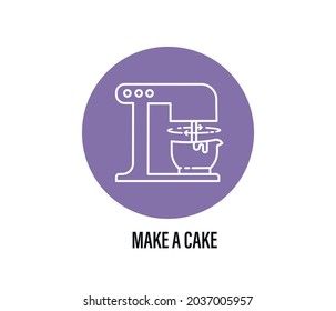 make a cake. Food processor. Mixing. Electric kitchen appliance. isolated on white background.