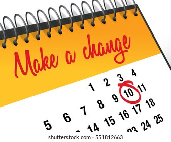 Make a Change mark on calendar vector illustration