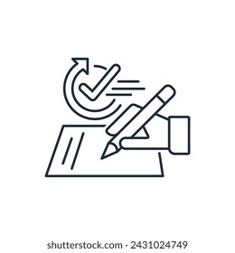 Make changes to the document. Change the rules.Adaptation to new realities. Vector linear icon isolated on white background.