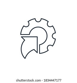 Make changes to the technological process. Correction. Vector linear icon isolated on white background.