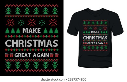 Make Christmas great again t-shirt template