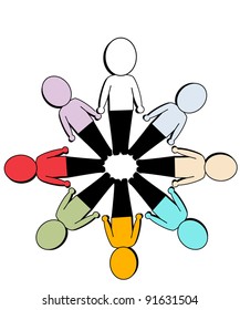 make a circle with joined hands, the white becomes chairman