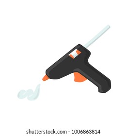 Make The Clear Hot Glue Gun Out Of The Yellow Metal Tube For Art Craft Vector Illustration