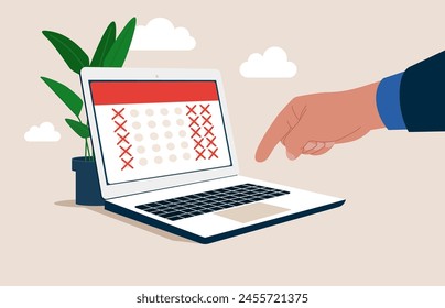 Make company 4 day work week. Flat vector illustration.