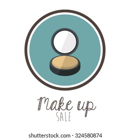 Make up concept over seal stamp design, vector illustration eps 10
