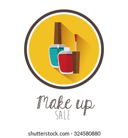 Make up concept over seal stamp design, vector illustration eps 10