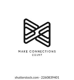 Make connection count technology icon logo vector
