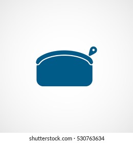 Make Up Cosmetic Bag Blue Flat Icon On White Background