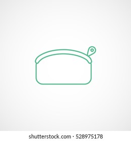 Make Up Cosmetic Bag Green Line Icon On White Background