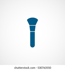 Make Up Cosmetic Brush Blue Flat Icon On White Background