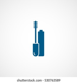 Make Up Cosmetic Brush Blue Flat Icon On White Background