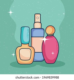 Make up and cosmetic icon collection