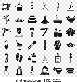 Make up cosmetic icons set. Simple style of 36 make up cosmetic ector icons for web for any design
