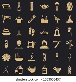 Make up cosmetic icons set. Simple style of 36 make up cosmetic ector icons for web for any design