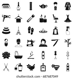 Make up cosmetic icons set. Simple style of 36 make up cosmetic ector icons for web isolated on white background
