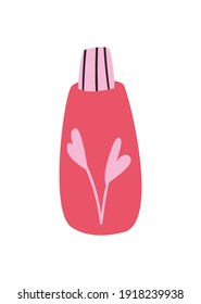 Diseño de perfume rojo cosmético, estilo de moda y tema cutáneo Ilustración vectorial