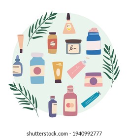 Kosmetische Symbolgruppe zusammenstellen