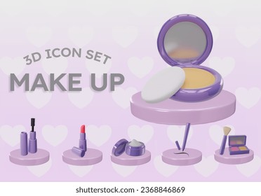 Make Up Cosmetics 3d rendered