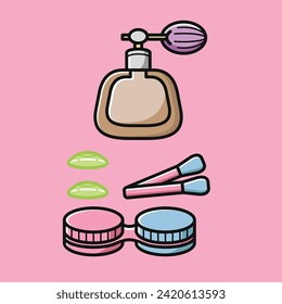 Make up cosmetics beauty girl theme vector design art