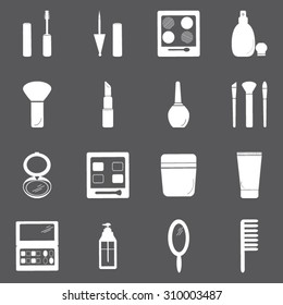 Make up cosmetics icons set illustration