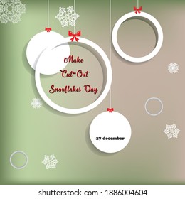 Make Cut-out Snowflakes Day pre-holiday Christmas event in December
