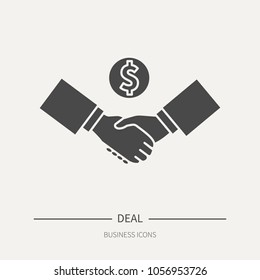 Make a deal - business icon in flat style. Graphic design elements for ad, apps, website,packaging, poster or brochure. Vector illustration