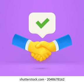 Hacer el concepto de trato. Ilustración vectorial de estilo 3D

