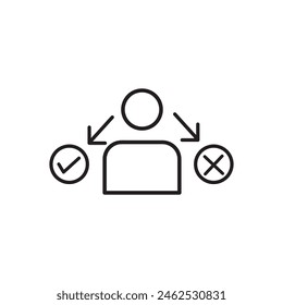Make decision line icon.vector flat simple illustration on white background..eps