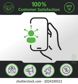 Tomar decisiones en elementos gráficos de iconos vectoriales de teléfono para su trabajo - Diseño moderno
