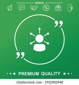 Make decision sign. With quote symbol
