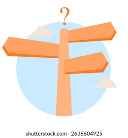 Make decisions. road signs. Illustration of opportunities, solutions, ideas concepts